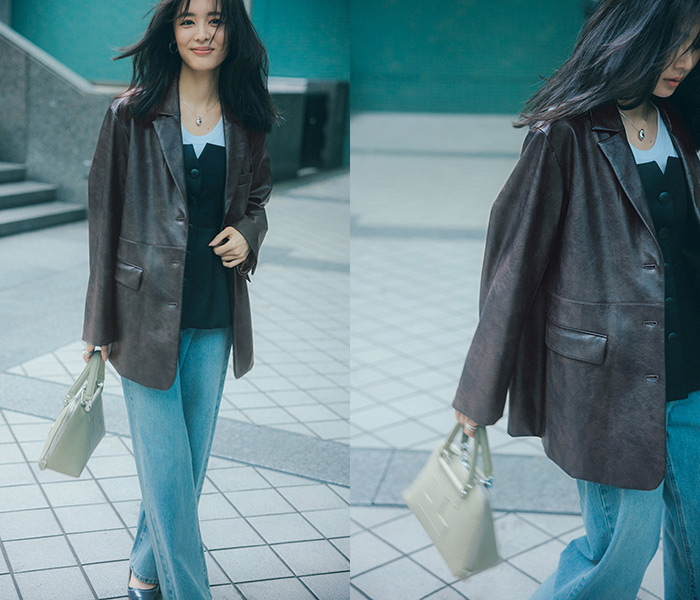 ブラウンジャケットコーデ