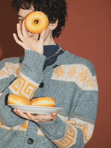 Jacquard Knit Cardigan