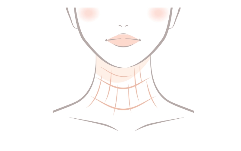 首にシワがある女性