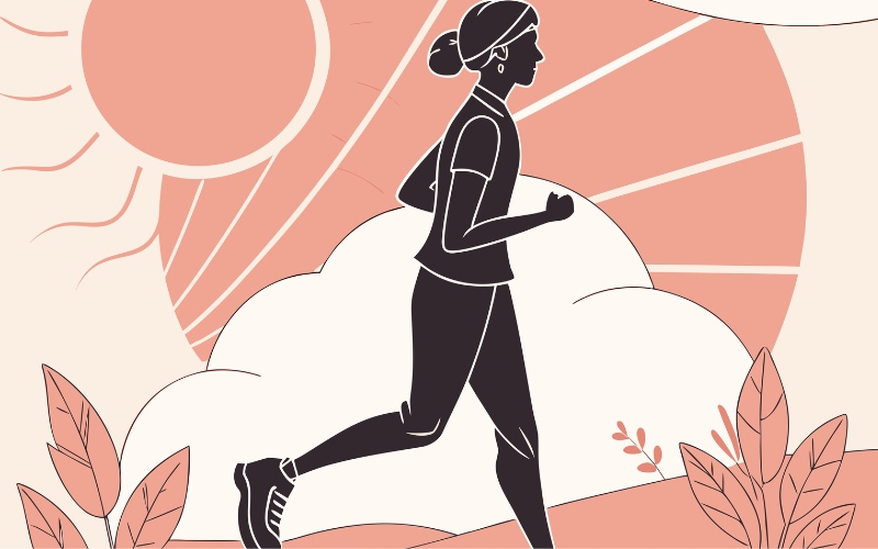 朝エクササイズをする女性