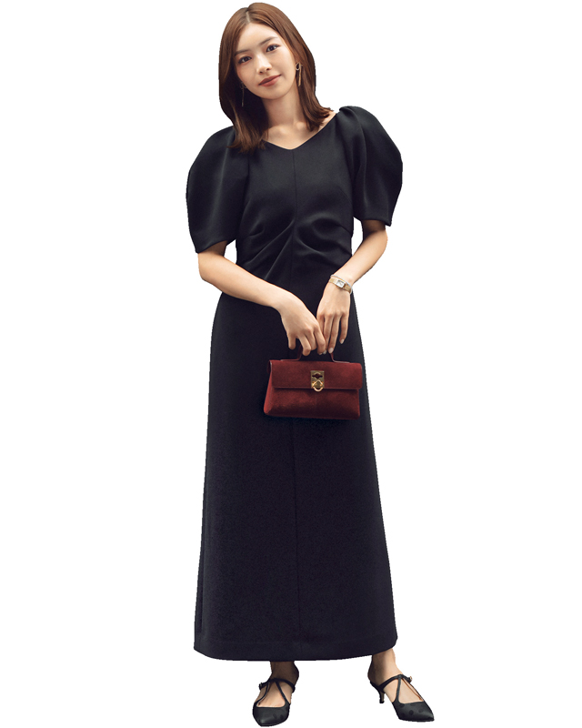 パフスリーブワンピ