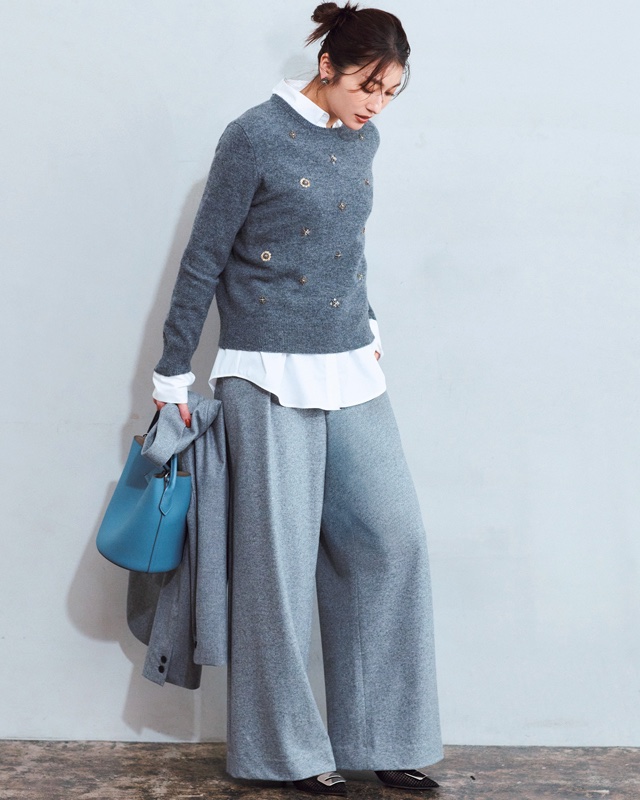 グレーワントーンコーデ