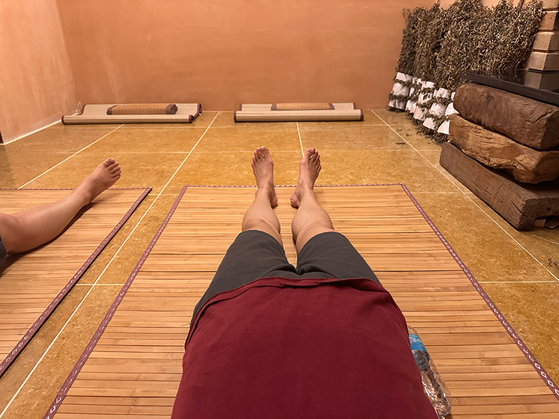 サウナを堪能している写真