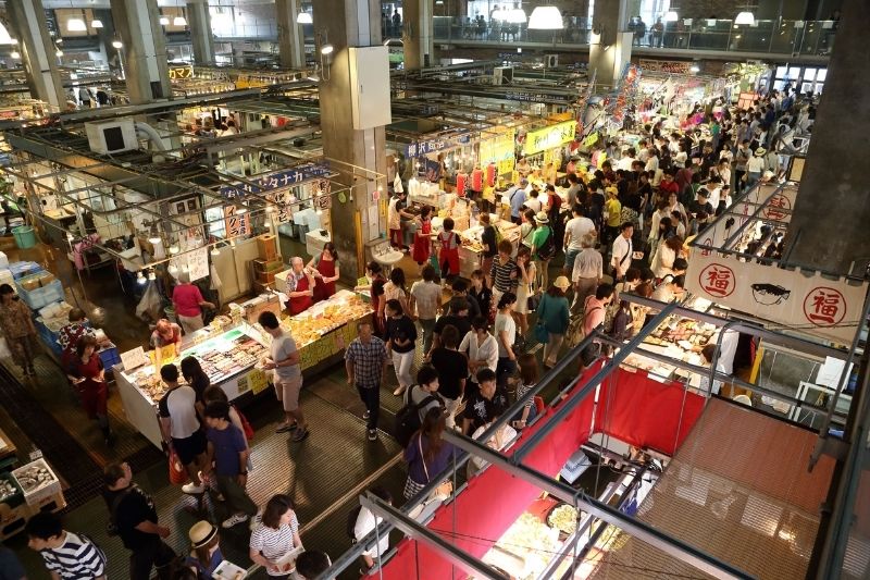 唐戸市場を俯瞰で撮影した写真