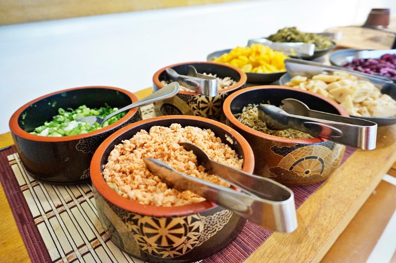 朝食ビュッフェの和食ゾーンの写真