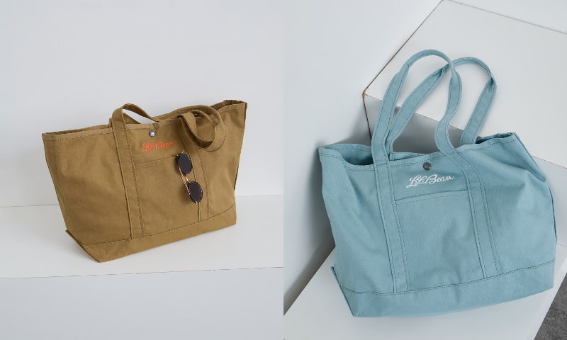 「グローサリー・トート・ウィズ・ロング・ハンドル」Beige、Sax