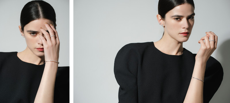 NFINITE DIAMOND BANGLE着用画像