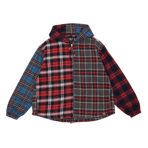 クレイジーパターンフードネルブルゾン