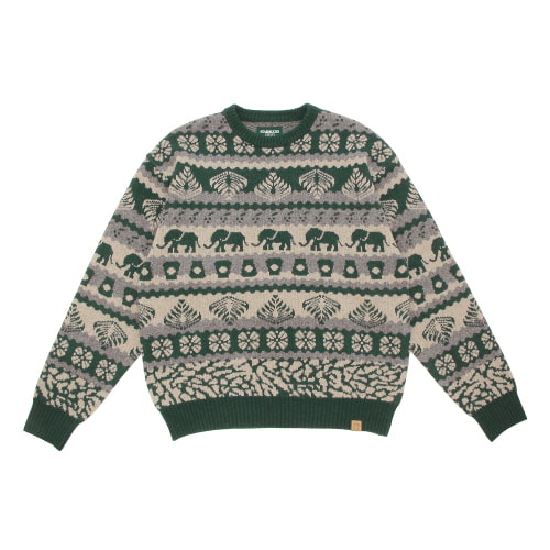 ジャカードクルーネックニット