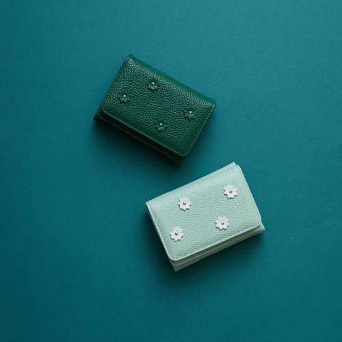 スモールフラワー ミニウォレット
ボトルグリーン、オパールグリーン