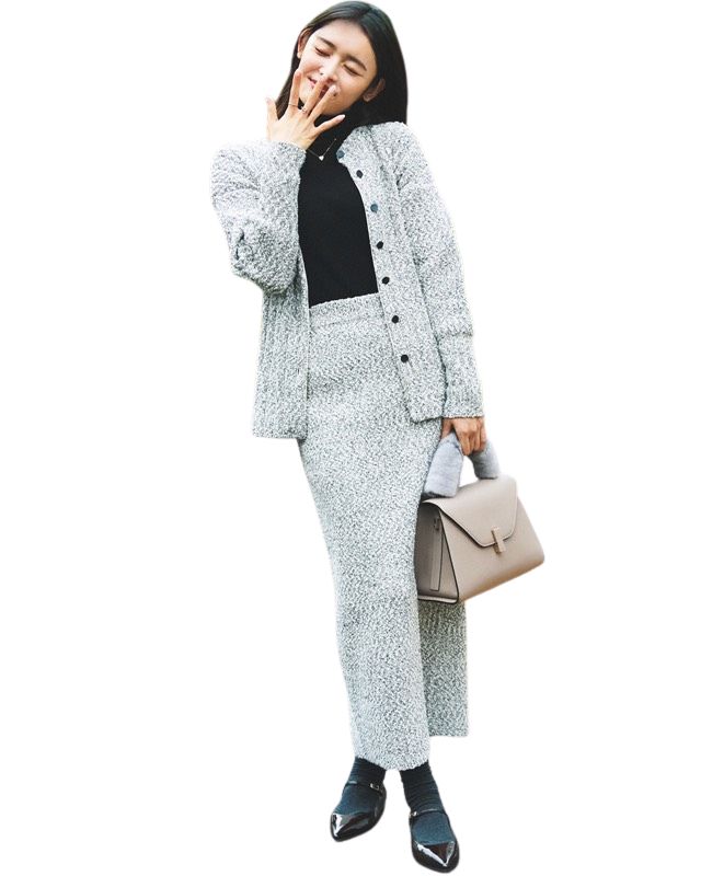 ブークレニットセットアップ×タートルネックニット