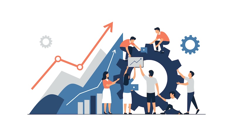 ビジネス上のチームワークイメージのイラスト