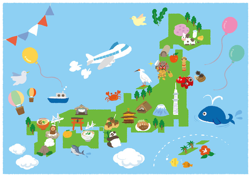 日本の観光マップ