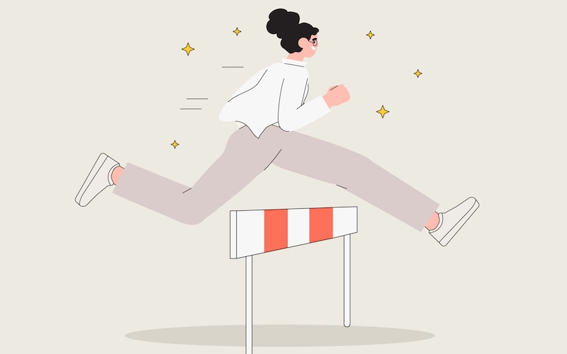 ハードルを飛んでいる人のイラスト