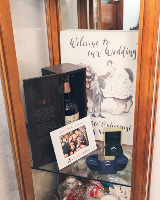 ダイニングの一角にある思い出コーナー