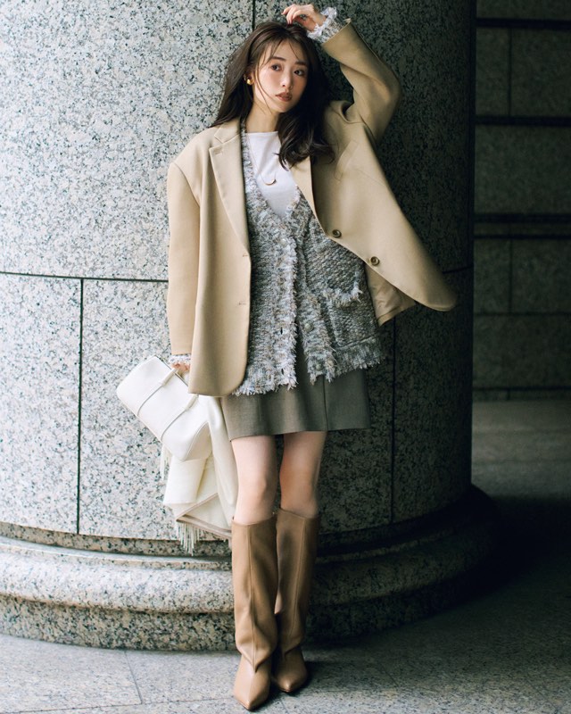 ミニボトムのコーデ