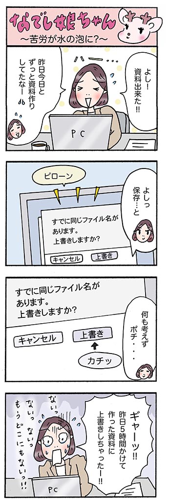 OLあるある漫画「苦労が水の泡に?」