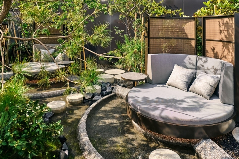 ルーフトップラウンジの足湯の写真