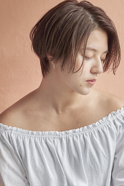 短くても顔型カバー可能なメリハリショートボブ