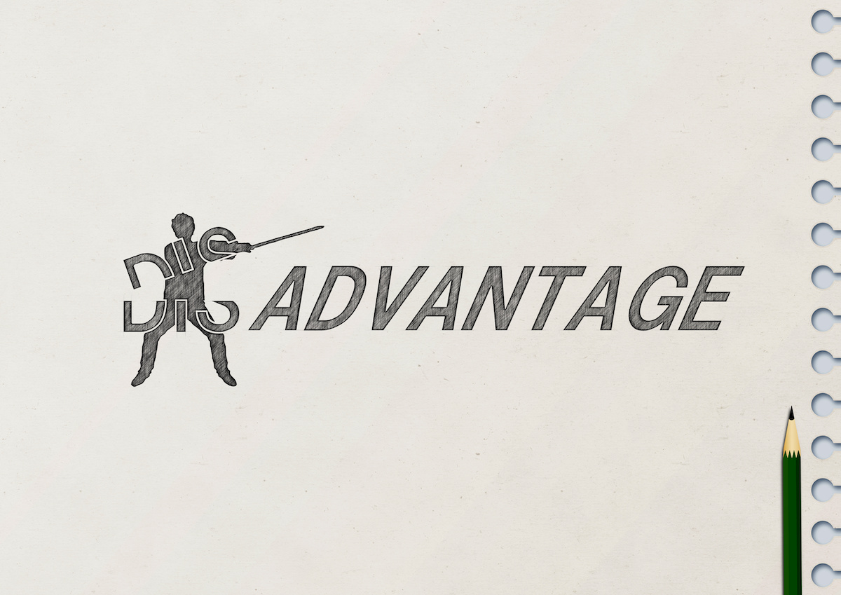 アドバンテージの文字のイラスト