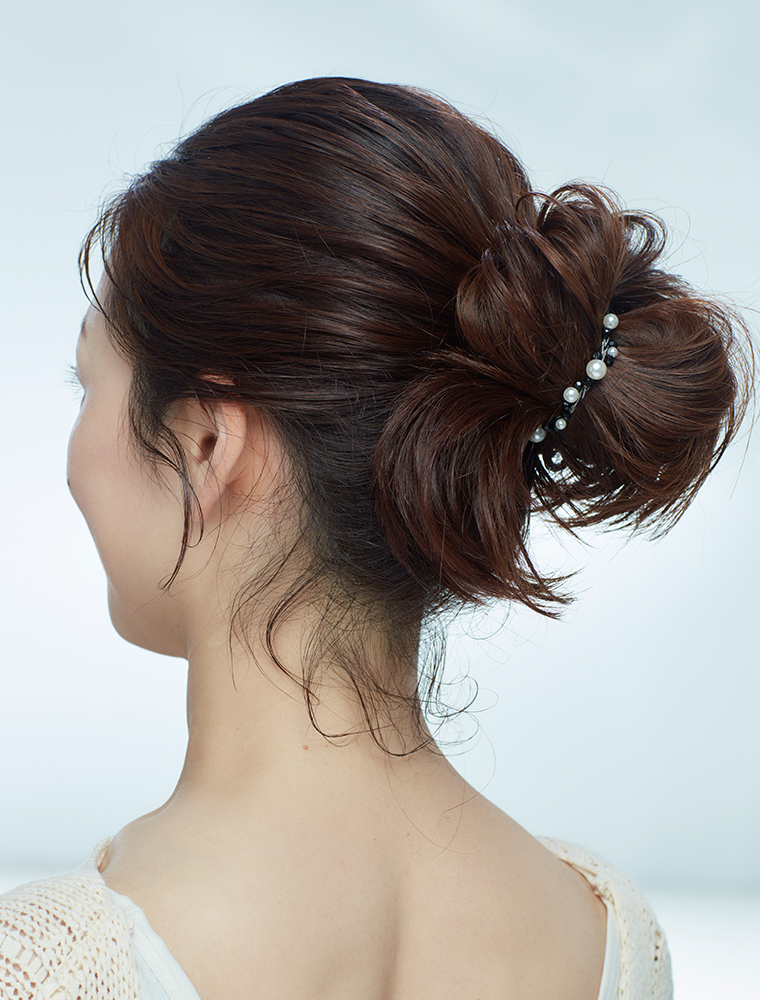 ふんわり仕上がるループお団子 バックスタイル