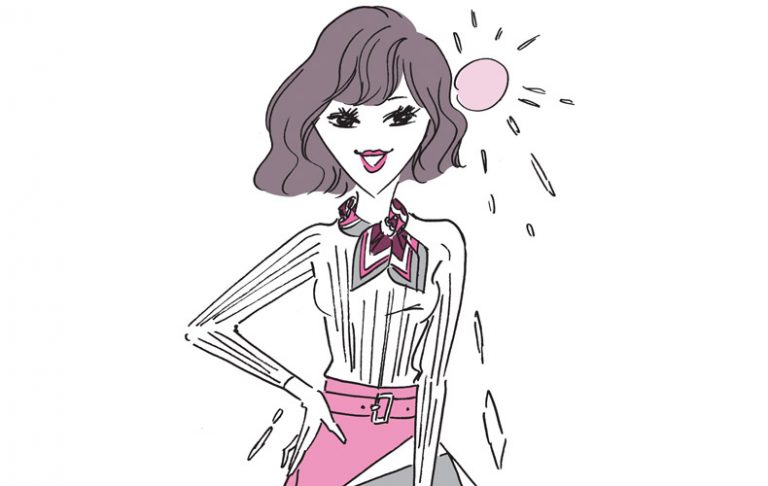 労いの言葉をかける女性のイラスト