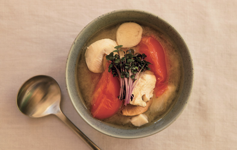 鶏肉ときのこのスープ