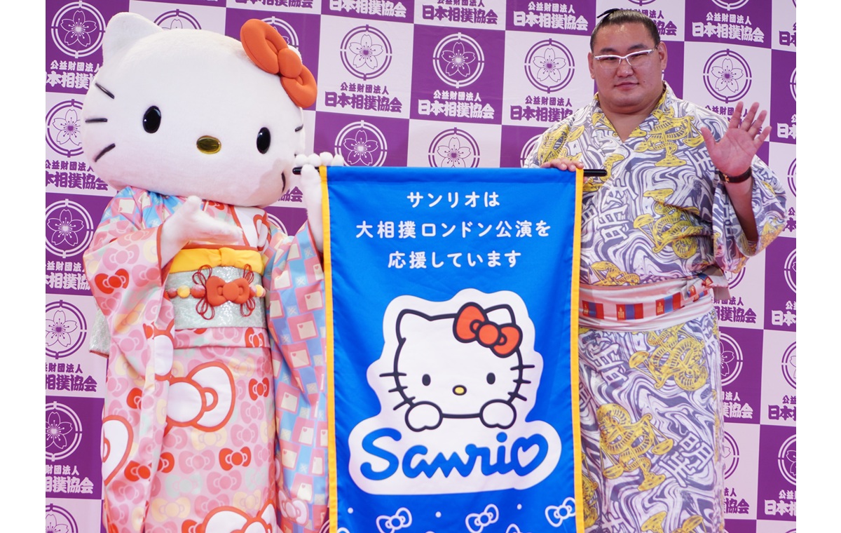 ハローキティが「大相撲ロンドン公演」へ！横綱・豊昇龍関は「かわい