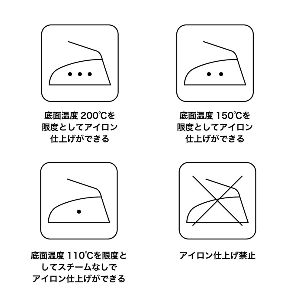 アイロンの洗濯表示
