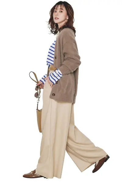 【1/1のコーデ】休暇中のゆったりコーデは、足元ひとつでキリっとまとまる！