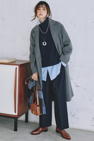 【1/14のコーデ】知的さとリッチなムードが漂う洗練レイヤード