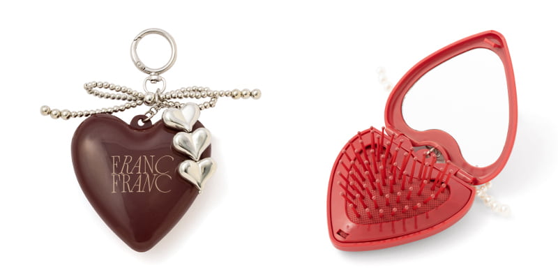 チャーム付き ミラー＆ブラシ