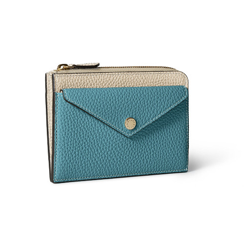 エンベロープ ミニジップ ウォレット シュリンクレザー
ブルーシアン