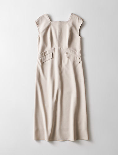 ツイルストレッチスクエアネックワンピース