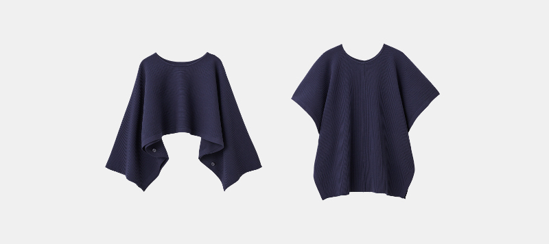 コットンブレンドニットケープ
ネイビー