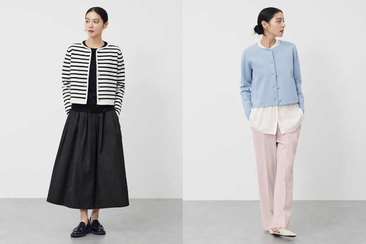 コットンブレンドカーディガン着用画像