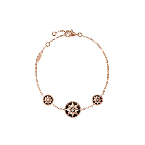 「ローズ デ ヴァン」ブレスレット（PGｘDIAｘオニキス）