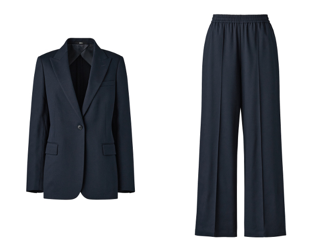 テーラードジャケット、イージーワイドパンツ