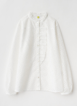 レーヨン混ローンフリルブラウス
レース