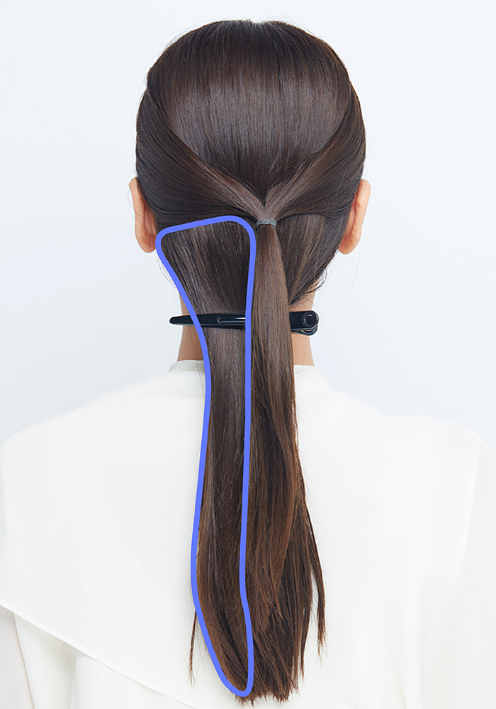 ねじる部分の髪