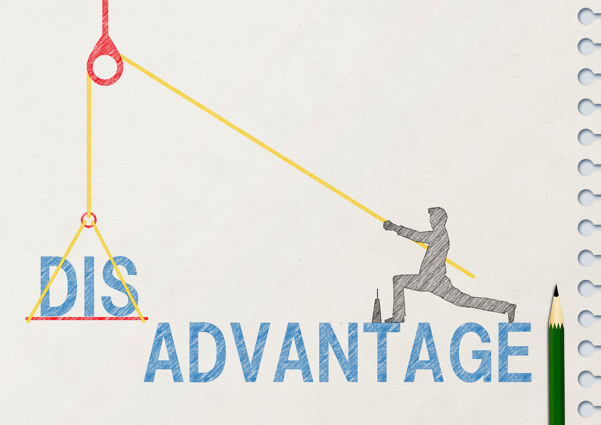 ディスアドバンテージの文字のイラスト
