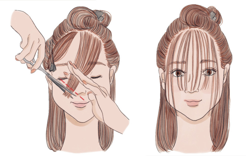 STEP3：前髪を切っていく