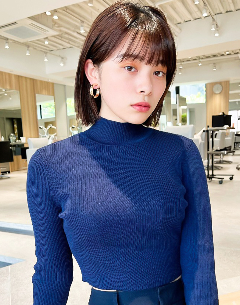 シンプルなストレートツヤボブ