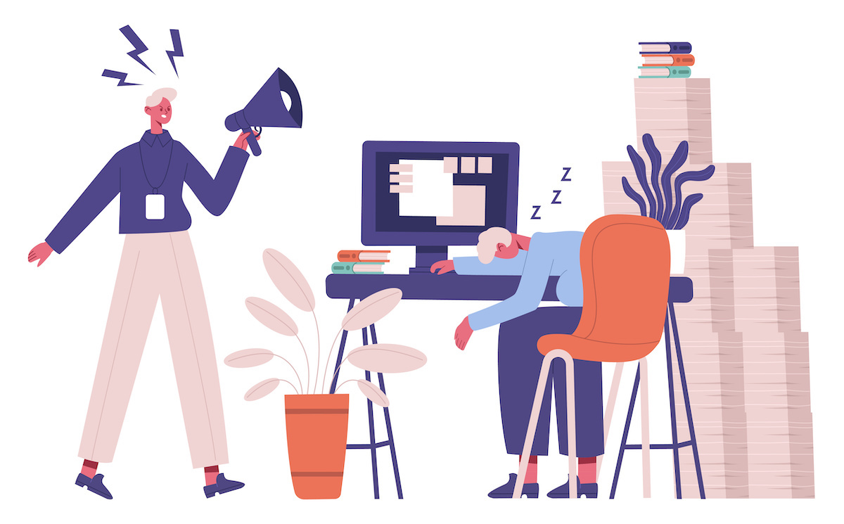 居眠りしている人のイラスト