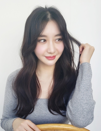 韓国風のナチュラルロング