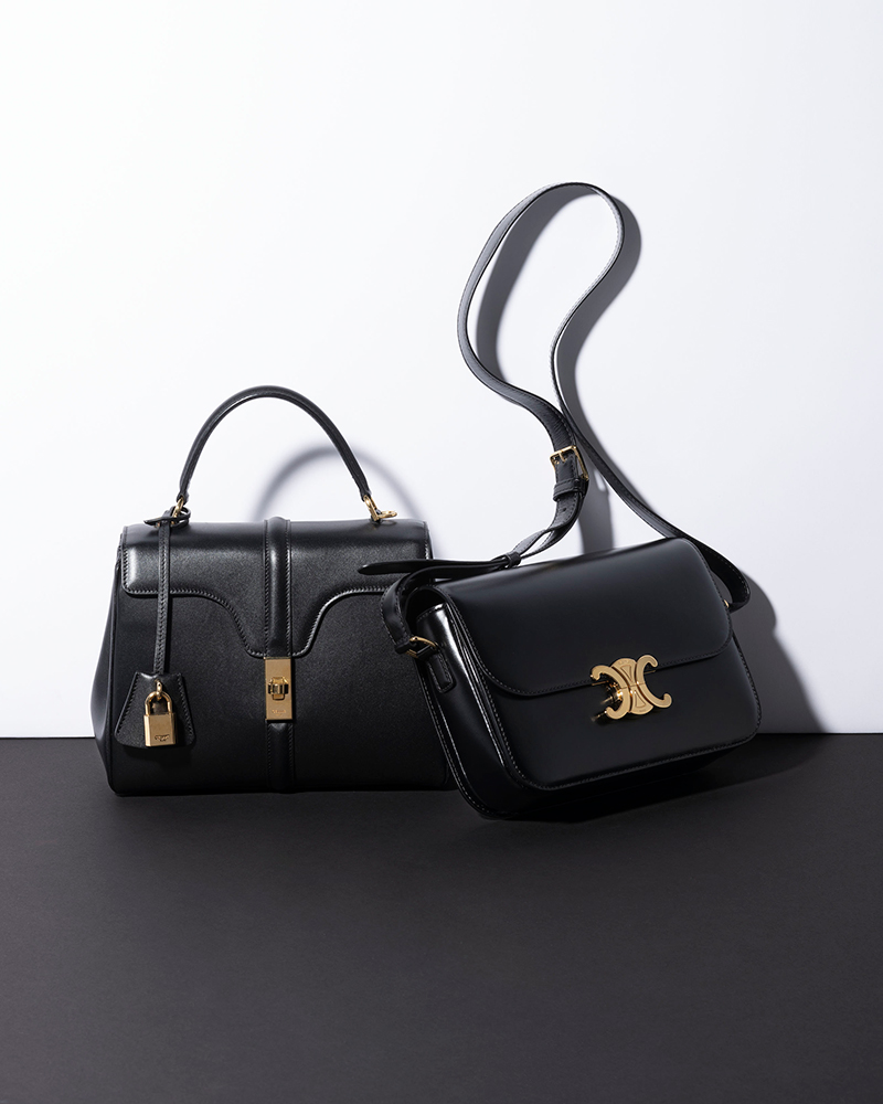 セリーヌの黒のバッグ2種 正面写真