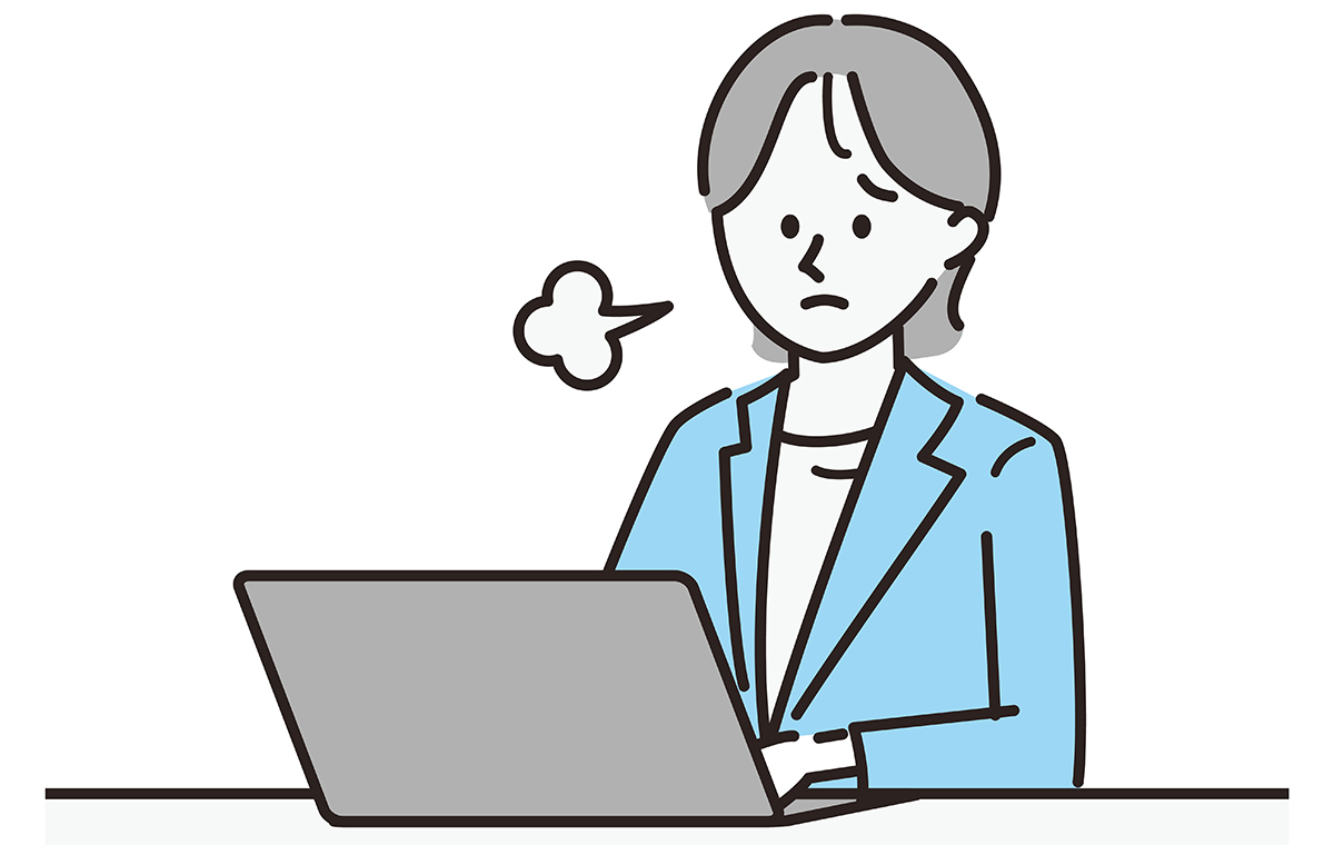 ため息をつく女性