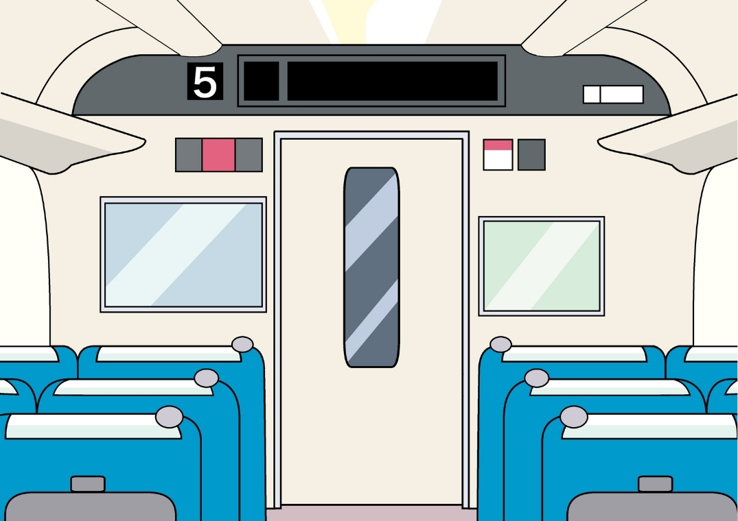 新幹線の車両内・座席のイラスト