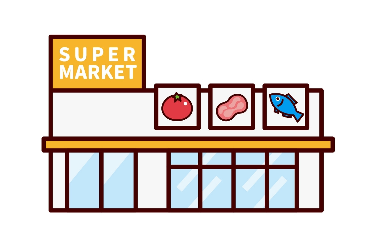 スーパーマーケットのイラスト