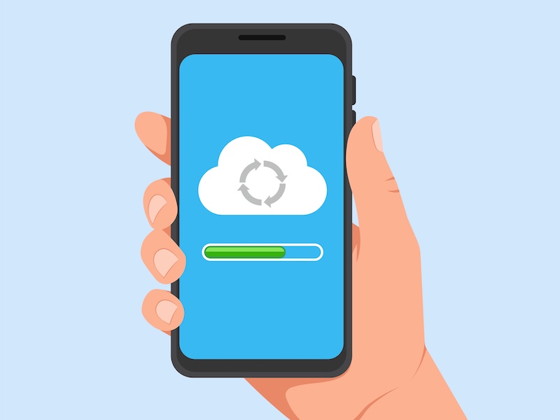 スマホを持っている人の手元イラスト